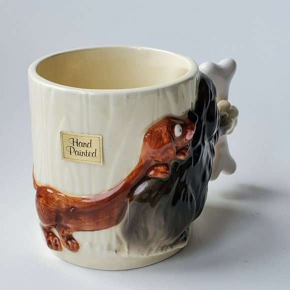 Vintage Japan Hand Painted Dog Coffee Cup Mug - Picture 2 of 5